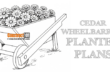 Cedar wheelbarrow planter plans, PDF download, DIY project.